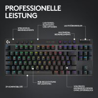Logitech G PRO X TKL LIGHTSPEED, 920-012131, wireless RGB gaming keyboard, QWERTY DE, tactile FRA keys, 2.4 GHz/Bluetooth, black