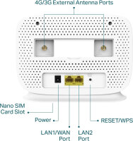TP-Link TL-MR105 4G LTE Router, 300 Mbit/s WLAN, 2,4 GHz, SIM-Karten-Slot, Plug & Play, Weiß
