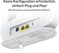 TP-Link TL-MR105 4G LTE Router, 300 Mbit/s WLAN, 2,4 GHz, SIM-Karten-Slot, Plug & Play, Weiß