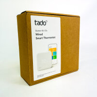 tado° Smart Thermostat V3+, wired, WiFi Starter Kit, app control, compatible with Alexa/Siri/Google, for underfloor heating & boilers, white