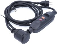 AS-Schwabe 45222 PRCD extension cable 3m, 230V/16A, 3500W, residual current circuit breaker, IP44, 30mA, black
