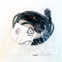 AS-Schwabe 45222 PRCD extension cable 3m, 230V/16A, 3500W, residual current circuit breaker, IP44, 30mA, black