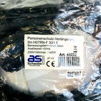 AS-Schwabe 45222 PRCD extension cable 3m, 230V/16A, 3500W, residual current circuit breaker, IP44, 30mA, black