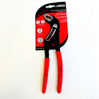 VIRAX 018218 Water Pump Pliers 250 mm, Extra Large Jaw Opening, Coated, Pipe Wrench, Black/Red