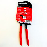 VIRAX 018218 Water Pump Pliers 250 mm, Extra Large Jaw Opening, Coated, Pipe Wrench, Black/Red