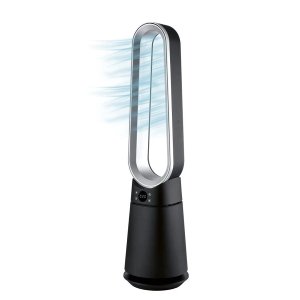 SILVERCREST 472093, 35W, Bladeless Pedestal Fan, Black, Quiet, Modern Design, Wind Machine