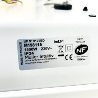 Intuis CHAMANE M198115, Electric heating body, 1500 W, 230 V, IP24, horizontal, white