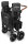 WONDERFOLD W4 Luxe Stroller, 4-seater, foldable, push/removable canopy, height-adjustable handle, foot brake, black