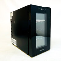 EVVO VT8 Wine Cooler, 8 Bottles, 21l, LED Lighting, Double Glass Door, Quiet, Black