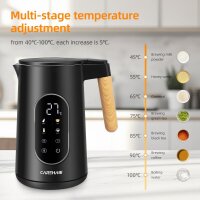 CAREHABI HHB6701D Kettle 1.7L, Stainless Steel, Temperature Control, Digital Display, Black/Gold