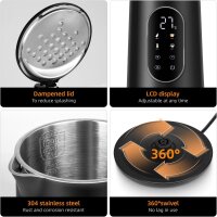 CAREHABI HHB6701D Kettle 1.7L, Stainless Steel, Temperature Control, Digital Display, Black/Gold