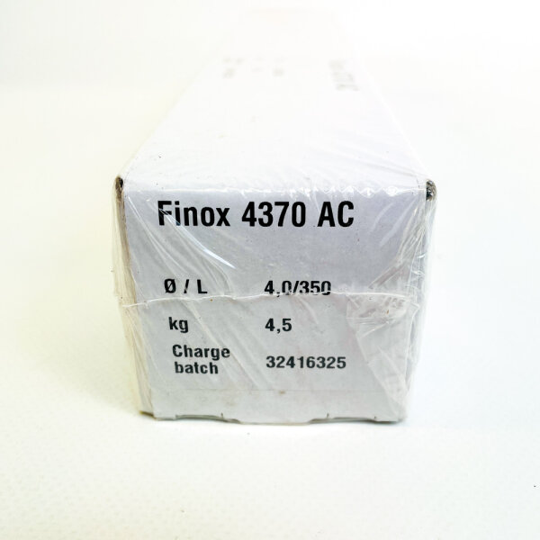 Finox 4370 AC welding electrodes, Ø 4.0 mm x 350 mm, 4.5 kg, for stainless steel, rutile coating