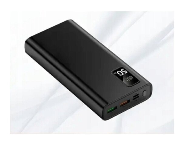 HINNE Powerbank HE34B, 50000mAh, 22,5W, tragbarer externer Akku, Schnellladefunktion, USB, Schwarz