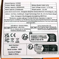 HINNE Powerbank HE34B, 50000mAh, 22,5W, tragbarer externer Akku, Schnellladefunktion, USB, Schwarz