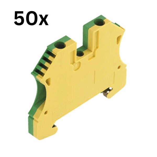 Weidmüller WPE 6 Klemmenblock, 50 Stück, Schutzleiter, 1010200000, für Elektroinstallation und Industrieausrüstung