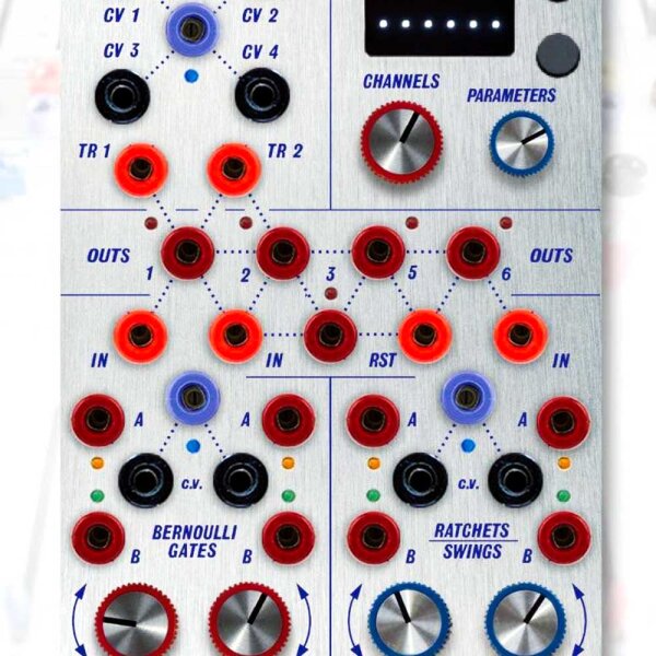 NLM 2TTs, Multiple Trigger Generator, Eurorack Modul, Zufallsgates, Swing, Ratchet, vielseitige Trigger-Steuerung
