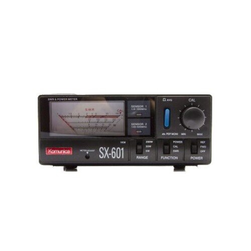 TELECOM SX-601 SWR & Wattmeter, 1.8–525 MHz, 1 kW, 2 sensors, 5/20/200 W, backlit display, 12V DC, HF/VHF/UHF