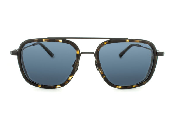 Davidoff DAPS119-02 Unisex Sunglasses, Titanium, Polarized, Black Frame, Dark Blue Lenses, 54x18x145 mm