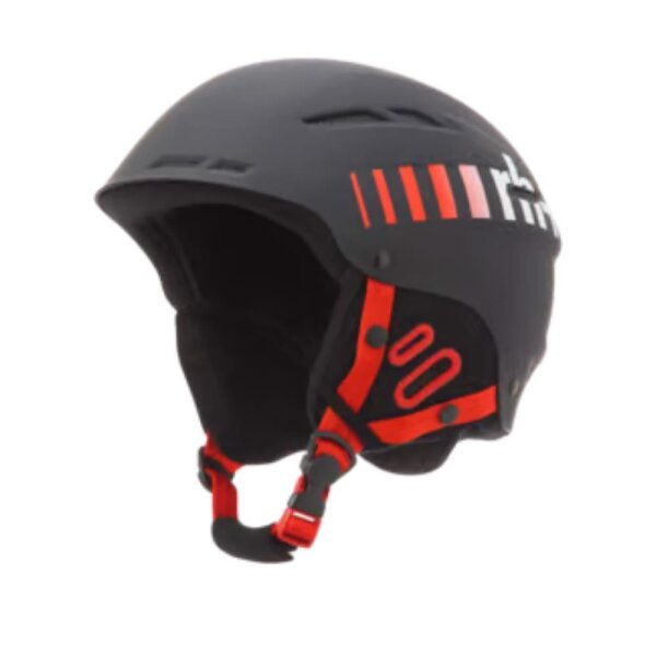 rh+ IHX602619 Ski- und Snowboardhelm Unisex XS/M, matt schwarz-rot, Belüftung, verstellbarer Kinnriemen