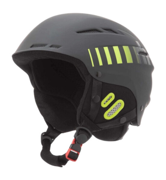 rh+ IHX602618 Ski- und Snowboardhelm Unisex L/XL, matt schwarz mit glänzendem Acid Green, Belüftungssystem