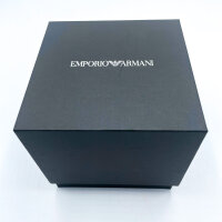 Emporio Armani AR2434 Mens Watch, Chronograph, Date Display, Analog, Black Dial, Silver Stainless Steel Bracelet