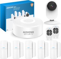 AGSHome Smart Alarm System, 8-piece set, 120 dB siren, 5...