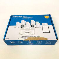 AGSHome Smart Alarm System, 8-piece set, 120 dB siren, 5 sensors, 2 remote controls, app control, Alexa, Google, DIY, expandable