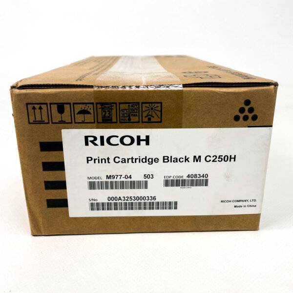 Ricoh C250H Original Black Toner, High Capacity, Compatible with Ricoh M C250FW/C250FWB, Long-Lasting Print Quality