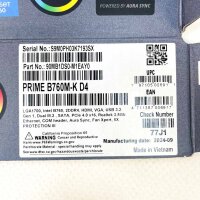 ASUS Prime B760M-K D4 Mainboard, mATX, Intel B760, LGA 1700, DDR4, 2x M.2 PCIe 4.0, 2.5Gb LAN, HDMI, USB 3.2, Aura Sync
