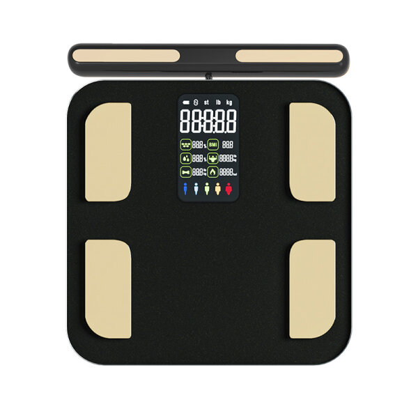 Smart Body Fat Scale FG2420UWB-A, 8 electrodes, large LED display, 8 measurements, G-sensor, non-slip silicone feet, body analysis scale