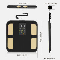Smart Body Fat Scale FG2420UWB-A, 8 electrodes, large LED display, 8 measurements, G-sensor, non-slip silicone feet, body analysis scale
