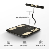 Smart Body Fat Scale FG2420UWB-A, 8 electrodes, large LED display, 8 measurements, G-sensor, non-slip silicone feet, body analysis scale