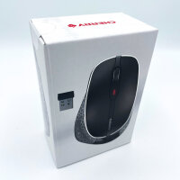 Cherry MW 8C ERGO, kabellose ergonomische Maus, Bluetooth/2,4-GHz, USB-Empfänger, wiederaufladbar, schwarz-grau