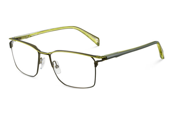 Etnia mens glasses 4 MONTME 550 DGYWO, rectangular full-rim frame, 55 mm lens width, black/green, transparent green temples