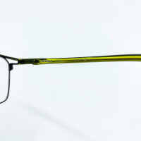Etnia mens glasses 4 MONTME 550 DGYWO, rectangular full-rim frame, 55 mm lens width, black/green, transparent green temples