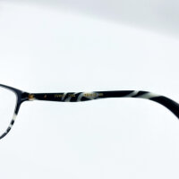 Etnia ETOSHA 510 ZEBK Damenbrille, rechteckig, Vollrand, 51 mm Glasbreite, schwarz-weiß, gemusterte Bügel