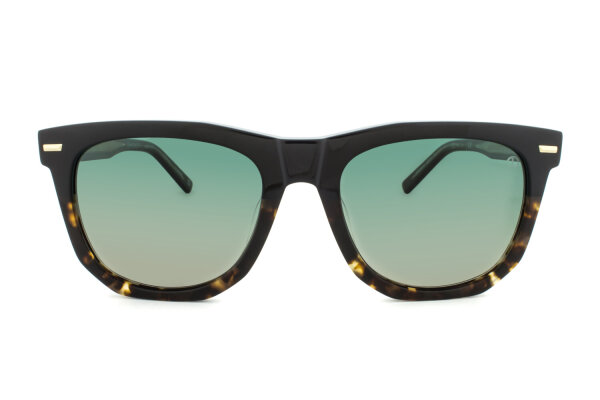 Davidoff DAPS122-01 Mens Sunglasses, rectangular, full rim, black, lens width 54 mm, smoke green lenses