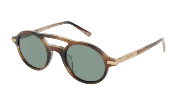 Davidoff DAPS128-02 Mens Sunglasses, rectangular, full rim, Havana, green lenses, 49 mm lens width