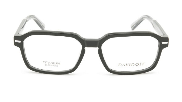 Davidoff mens glasses DAP126-01, rectangular full-rim frame, lens width 55 mm, bridge width 16 mm, temple length 145 mm, black frame, demo lenses