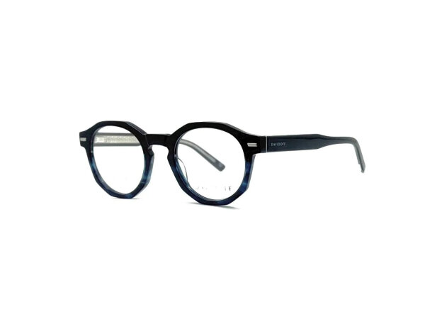 Davidoff Herrenbrille DAP135-02, rechteckige Vollrandfassung, blau, Glasbreite 49 mm, Steg 22 mm, Bügel 145 mm, mit Demogläsern