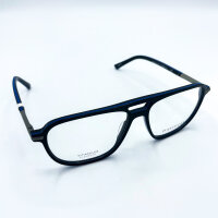 Davidoff mens glasses DAP124-01, rectangular full-rim frame, lens width 57 mm, bridge 15 mm, temples 145 mm, black frame, demo lenses