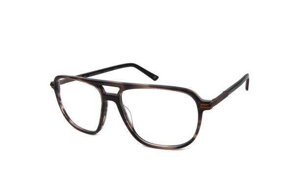 Davidoff mens glasses DAP124-03, rectangular full-rim frame, Havana color, lens width 57 mm, bridge 15 mm, temples 145 mm, with demo lenses