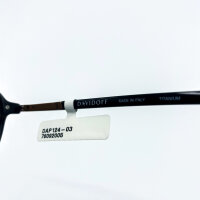 Davidoff mens glasses DAP124-03, rectangular full-rim frame, Havana color, lens width 57 mm, bridge 15 mm, temples 145 mm, with demo lenses
