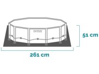 Intex 28205NP, round metal frame pool, 244x51 cm, sturdy steel frame, easy assembly