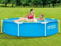 Intex 28205NP, round metal frame pool, 244x51 cm, sturdy steel frame, easy assembly