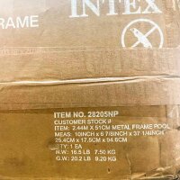 Intex 28205NP, round metal frame pool, 244x51 cm, sturdy steel frame, easy assembly
