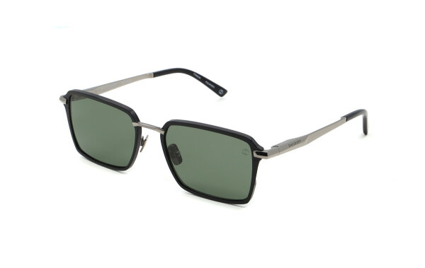 Davidoff DATS118-01 Mens Sunglasses, Titanium Frame Black, Rectangular, Green Lenses, 55mm Lens Width, 19mm Bridge, 145mm Temples