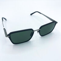 Davidoff DATS118-01 Mens Sunglasses, Titanium Frame Black, Rectangular, Green Lenses, 55mm Lens Width, 19mm Bridge, 145mm Temples
