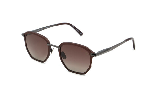 Davidoff Eyewear DATS115-03 Herren Sonnenbrille, 55mm Gläser, 22mm Steg, 145mm Bügel, polarisierte braune Verlaufsgläser, hexagonale Titanfassung
