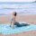 MOMOMUS Mandala Cloth 210x230cm, XXL Tapestry, Sun Motif, Sand-Free Beach Blanket, Pareo, Turquoise